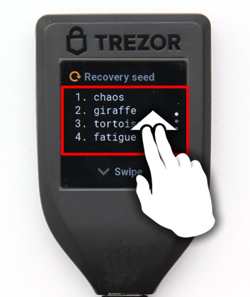TREZOR Model T-初期設定-バックアップ