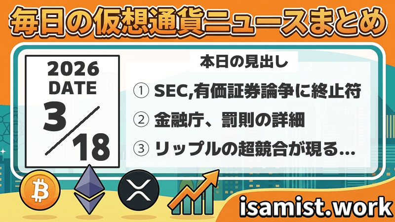仮想通貨ニュース2026年3月18日