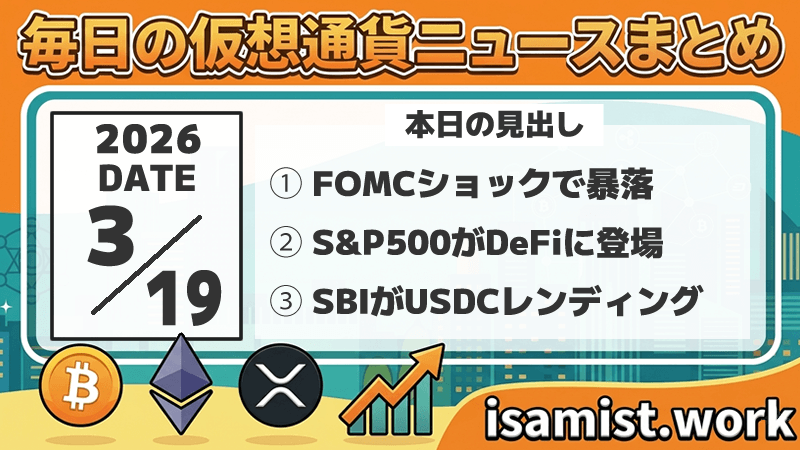 仮想通貨ニュース2026年3月19日