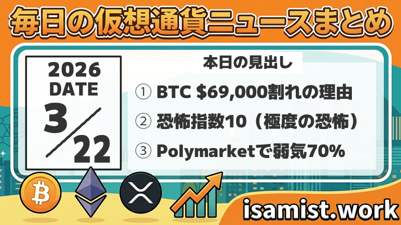 仮想通貨ニュース2026年3月22日