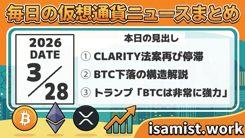 仮想通貨ニュース2026年3月28日