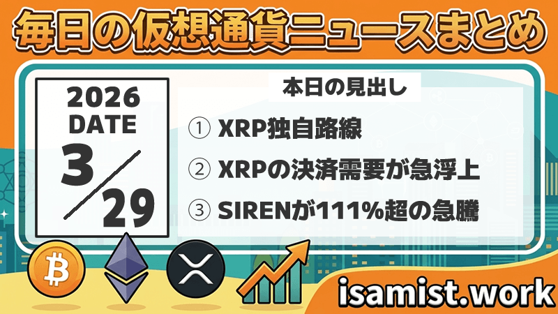 仮想通貨ニュース2026年3月29日