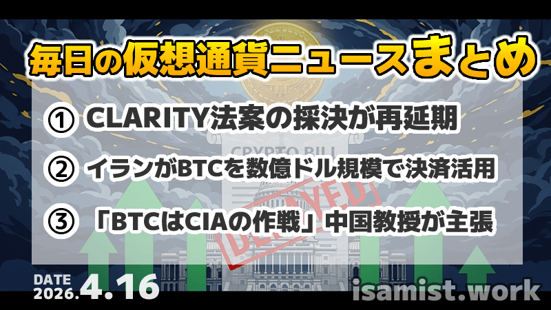 仮想通貨ニュース2026年4月16日