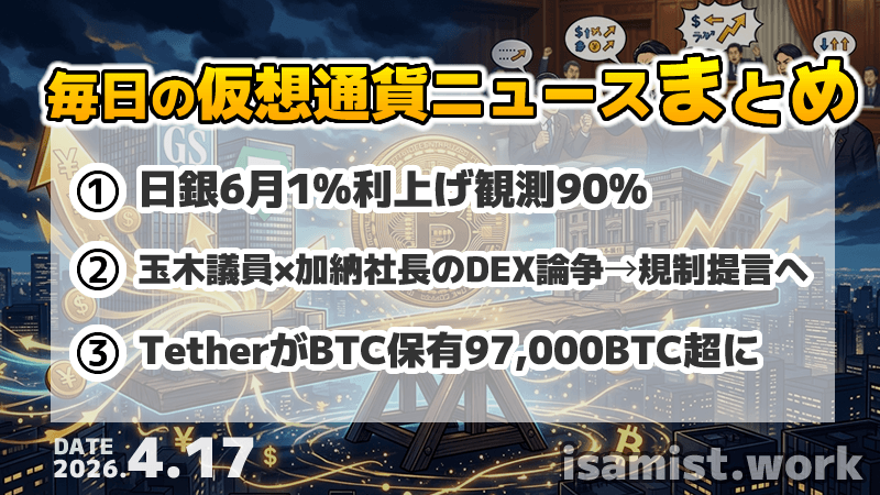 仮想通貨ニュース2026年4月17日