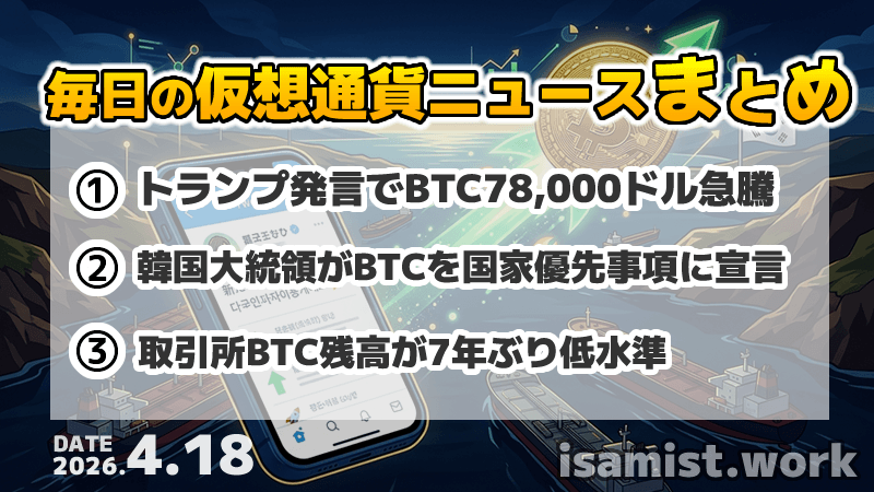 仮想通貨ニュース2026年4月18日