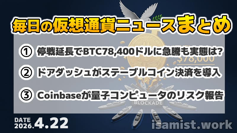 仮想通貨ニュース2026年4月22日