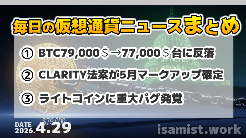 仮想通貨ニュース2026年4月29日