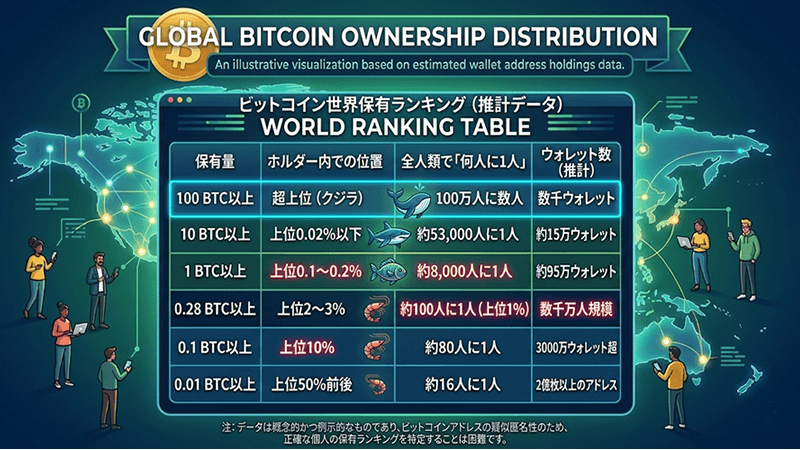 ビットコインホルダー数　割合