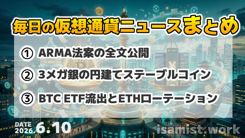 仮想通貨ニュース2026年6月10日