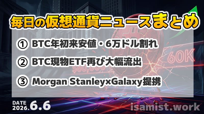 仮想通貨ニュース2026年6月5日