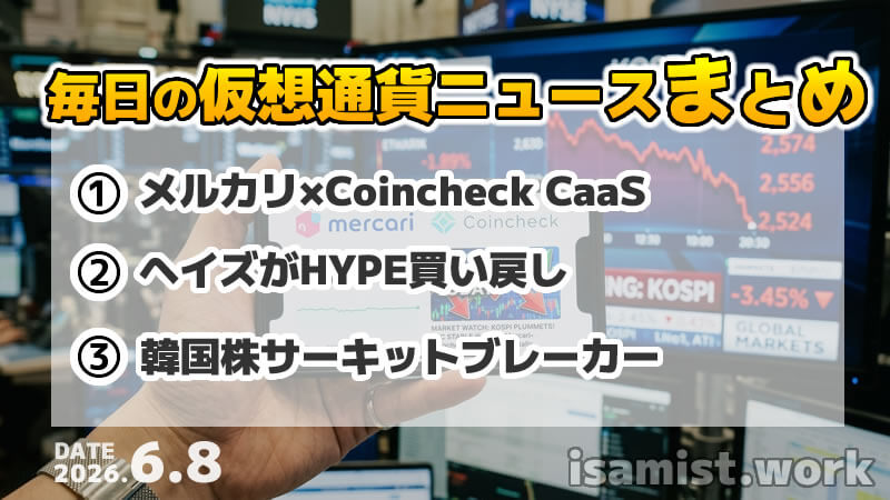 仮想通貨ニュース2026年6月8日